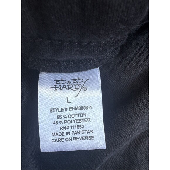 Ed Hardy Mens Love Kills Slowly Tiger Double Sided Sweatpants Black Sz L - Picture 8 of 9